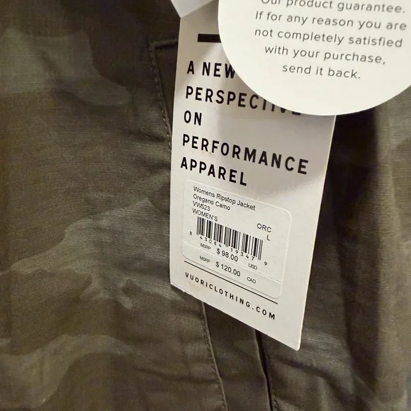 Vuori Women’s Ripstop Jacket Oregano Camo NWT Size L - Picture 2 of 6